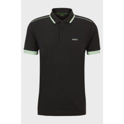 Koszulka Polo męska BOSS Paddy 1 Charcoal regular fit czarna (50512995-016). Szare koszulki polo męskie Boss, m, bez wzorów, sportowe, bez ramiączek. Za 279.00 zł.