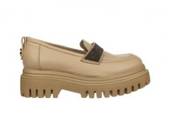 Półbuty Bayla-159 4881 001-P Beż Lico 159167, Skóra naturalna - 37. Brązowe półbuty damskie Bayla, bez wzorów, ze skóry, bez obcasa, bez zapięcia. W wyprzedaży za 314.10 zł.