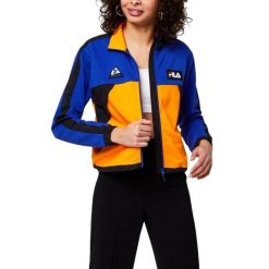 Kurtka sportowa damska Fila Calanthe Sweat rozsuwana. Niebieskie kurtki damskie Fila, m, bez wzorów, z bawełny, bez kaptura. Za 249.00 zł.