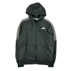 Second life - Męska bluza z kapturem na zamek - Jak nowy. Czarne bluzy sportowe męskie Puma, m, bez wzorów, z kapturem, na fitness i siłownię. Za 105.71 zł.