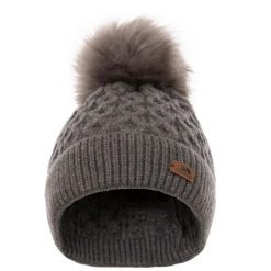 Czapka Beanie Damska Freja Pom Pom. Szare czapki i kapelusze damskie Trespass, bez wzorów, sportowe. Za 80.99 zł.