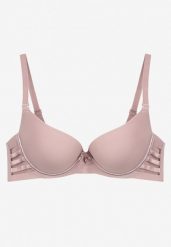 Jasnofioletowy Biustonosz Gładki z Efektem Push-Up i Wycięciami Roselily. Fioletowe biustonosze Born2be, bez wzorów. Za 34.99 zł.