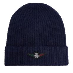 Czapka Aeronautica Militare. Niebieskie czapki i kapelusze męskie Aeronautica Militare, na zimę, bez wzorów. Za 179.99 zł.