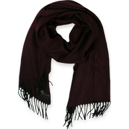 Elegancki szalik firmy V.Fraas - Cashmink - Bordo W Drobne Wzory. Czerwone szaliki męskie V. Fraas, bez wzorów, z materiału. Za 59.00 zł.