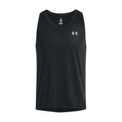 Tank top Under Armour Launch. Czarne t-shirty męskie Under Armour, l, bez wzorów, z materiału, bez kołnierzyka. Za 152.65 zł.