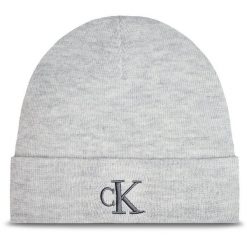 Czapka Calvin Klein Jeans. Szare czapki i kapelusze damskie Calvin Klein Jeans, na zimę, bez wzorów, z jeansu. Za 119.99 zł.
