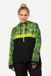 Damskie Bluza z kapturem szybkoschnąca kaptur obszycie z tunelem długi rękaw. Czarne bluzy damskie Ulla Popken, plus size, bez wzorów, z elastanu, z kapturem. Za 279.99 zł.