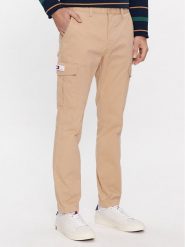 Tommy Jeans Spodnie materiałowe Austin DM0DM18341 Beżowy Slim Fit. Brązowe spodnie materiałowe męskie Tommy Jeans, m, bez wzorów, z bawełny. Za 289.99 zł.