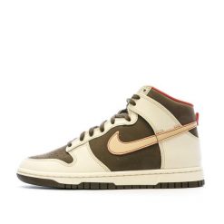 Buty Nike Dunk High Retro SE Marron. Brązowe eleganckie półbuty Nike, z materiału, eleganckie, bez zapięcia. Za 665.45 zł.