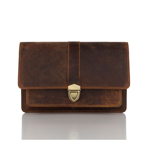 Saszetka skórzana do ręki PAOLO PERUZZI T-21-HBR brązowa vintage. Brązowe saszetki męskie Paolo Peruzzi, ze skóry, klasyczne. Za 159.00 zł.