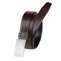 Pasek męski z obrotową klamrą ELITE BETLEWSKI® czarno-brazowy 135-cm. Brązowe paski damskie bez wzorów. Za 71.34 zł.