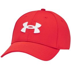 Czapka z daszkiem męska Under Armour Blitzing czerwona. Czerwone czapki i kapelusze męskie Under Armour, bez wzorów, sportowe. Za 79.99 zł.