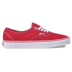 Buty do chodzenia dla dorosłych Vans Authentic trampki. Czerwone trampki męskie Vans, bez wzorów, casualowe, bez zapięcia. Za 317.25 zł.