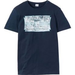 T-shirt z nadrukiem Regular Fit bonprix ciemnoniebieski. T-shirty męskie marki bonprix. Za 34.99 zł.