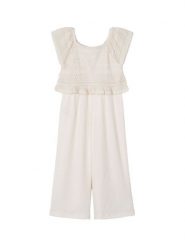 Mayoral Kombinezon 3874 Beżowy Regular Fit. Brązowe sukienki dla dziewczynek Mayoral, bez wzorów, z syntetyku, bez ramiączek. Za 129.99 zł.