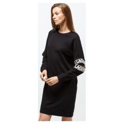 Karl Lagerfeld Sukienka Cut Out Sleeve Sweat Dress , czarny, rozmiar L. Czarne sukienki damskie KARL LAGERFELD, l, bez wzorów, z bawełny, bez kołnierzyka, bez ramiączek. Za 959.99 zł.