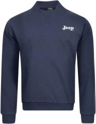 Bluza męska Jeep Bomber Neck niebieska 2XL. Niebieskie bluzy męskie Jeep, na lato, m, bez wzorów, z bawełny, bez kaptura. Za 98.07 zł.