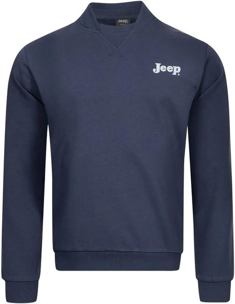 Bluza męska Jeep Bomber Neck niebieska 2XL. Niebieskie bluzy męskie Jeep, na lato, m, bez wzorów, z bawełny, bez kaptura. Za 98.07 zł.