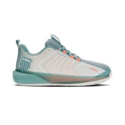 Buty do tenisa damskie K-Swiss Ultrashot 3 Allcourt. Białe obuwie sportowe damskie K-SWISS, bez wzorów, z materiału, tenisowe. Za 859.99 zł.