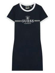 Guess Sukienka codzienna J6GK26 KCQX1 Granatowy Slim Fit. Niebieskie sukienki dla dziewczynek Guess, z aplikacjami, z bawełny, bez ramiączek. Za 174.99 zł.