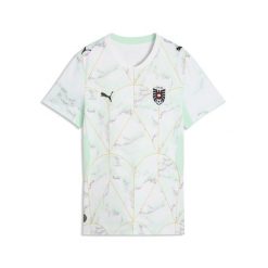 Damska koszulka wyjazdowa Austria 2026 PUMA. Białe t-shirty damskie Puma, bez wzorów, sportowe, bez kołnierzyka. Za 429.00 zł.