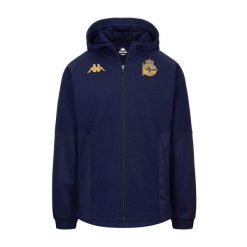 Bluza z kapturem na zamek Deportivo La Corogne. Niebieskie bluzy męskie Kappa, bez wzorów, z kapturem, do piłki nożnej. Za 463.00 zł.
