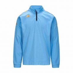 Kurtka z dresu Kappa Gassolo. Niebieskie kurtki męskie Kappa, bez wzorów, z dresówki, sportowe, bez kaptura. Za 246.50 zł.