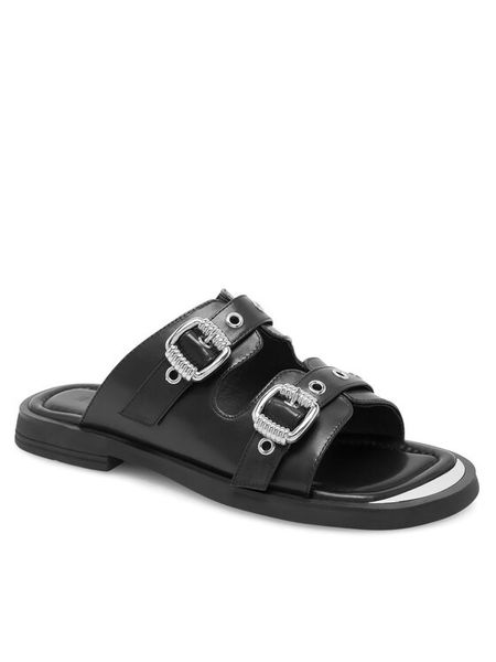 Badura Klapki WFA2590-1Z Czarny. Czarne klapki damskie Badura, bez wzorów, ze skóry, bez obcasa. Za 139.99 zł.