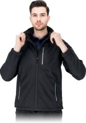 Reis Męska kurtka stójka zamek odblaski softshell ochrona przed deszczem wiatrem trójwarstwowa tkanina elastan czarna membrana TPU polar XL. Brązowe kurtki męskie Reis, m, bez wzorów, z elastanu, bez kaptura. Za 89.91 zł.