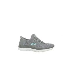 Damskie SUMMITS DAZZLING HAZE Slip-On Szary / Wielokolorowy. Szare obuwie sportowe damskie Skechers, bez wzorów, z materiału, sportowe, bez zapięcia. Za 329.99 zł.