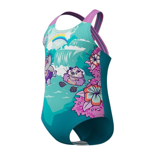 Strój kąpielowy jednoczęściowyna basen dla dziewczynek Speedo Learn To Swim. Niebieskie stroje kąpielowe dla dziewczynek Speedo, bez wzorów. Za 109.99 zł.