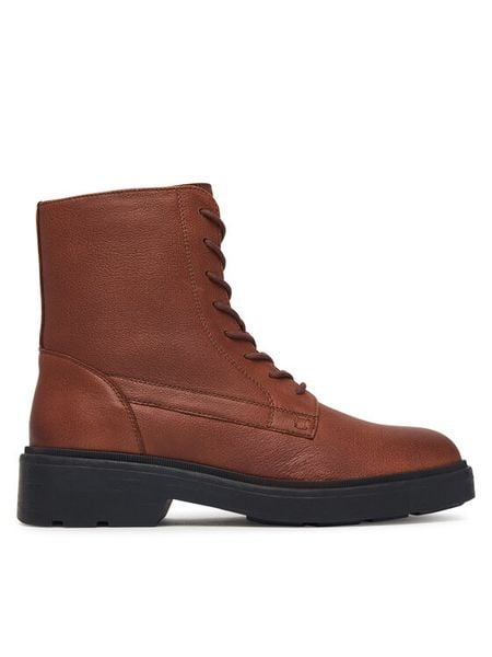 Geox Trzewiki D Swelen D665GH 81 C6006 Brązowy. Brązowe botki damskie Geox, bez obcasa, na płaskiej podeszwie, bez zapięcia. Za 549.99 zł.
