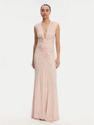 Rinascimento Sukienka wieczorowa CFC0122483003 Różowy Regular Fit. Czerwone sukienki damskie Rinascimento, xl, bez wzorów, z syntetyku, wizytowe, bez kołnierzyka, bez ramiączek. Za 399.99 zł.