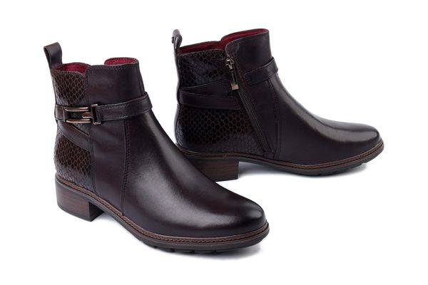 TAMARIS 1-25391-45 3B3 M2539145 mocca comb, botki damskie. Brązowe botki damskie Tamaris, bez obcasa, na obcasie, bez zapięcia. Za 417.51 zł.