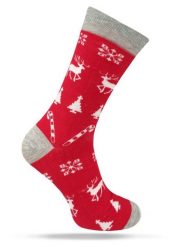 Świąteczne Skarpetki - Alties - Czerwone w Norweski Wzór. Czerwone skarpety męskie Alties, bez wzorów, z bawełny. Za 19.90 zł.