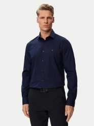 Tommy Hilfiger Koszula MW0MW43749 Granatowy Regular Fit. Niebieskie koszule męskie Tommy Hilfiger, m, bez wzorów, z bawełny, biznesowe, bez kołnierzyka, bez ramiączek. Za 329.99 zł.