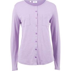 Shirt bawełniany z przędzy mieszankowej, długi rękaw bonprix w kolorze bzu. T-shirty damskie marki bonprix. Za 16.99 zł.