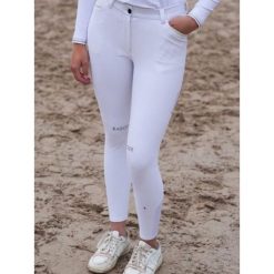 Damskie spodnie konkursowe o średniej przyczepności Le Sabotier Victorine. Białe spodnie materiałowe damskie LE SABOTIER, bez wzorów, do jazdy konnej. Za 742.90 zł.