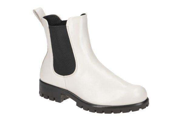 Buty Ecco Modtray Limestone - botki ze skórą naturalną. Białe botki damskie ecco, na jesień, z materiału, casualowe, bez obcasa, bez zapięcia. Za 466.99 zł.