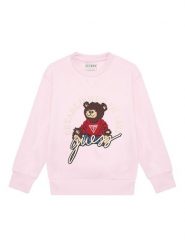 Guess Bluza H5YJ00 KAX74 Różowy Oversize. Czerwone bluzy dla dziewczynek Guess, z aplikacjami, z bawełny, bez ramiączek, bez kaptura. Za 169.99 zł.