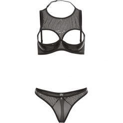 Biustonosz + stringi (2 części) bonprix czarny. Stringi damskie bonprix. Za 49.99 zł.