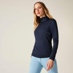 Lowline II Lekka damska rozciągliwa warstwa środkowa. Niebieskie bluzy sportowe damskie Dare 2b, bez wzorów, bez kaptura, narciarskie. Za 139.99 zł.