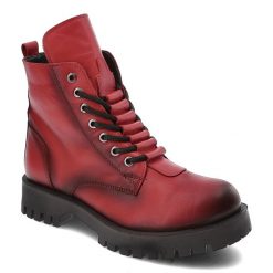 Czerwone Botki Artiker Stylowe Obuwie Damskie. Czerwone kozaki damskie Artiker, ze skóry, bez obcasa. Za 319.00 zł.