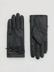 Rękawiczki z ozdobną aplikacją - czarny. Czarne rękawiczki damskie Reserved, z aplikacjami. Za 69.99 zł.