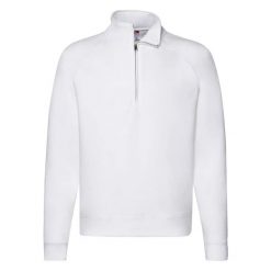 Bluza Męska Premium Plain Quarter Zip Raglan. Białe bluzy męskie Fruit of the Loom, m, bez wzorów, bez kaptura. Za 143.99 zł.