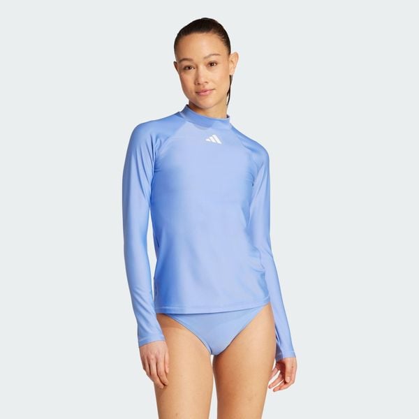Koszulka Long Sleeves Rashguard. Białe koszulki sportowe damskie Adidas, m, bez wzorów, bez kołnierzyka, bez ramiączek, do pływania. Za 219.00 zł.