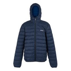 Męska Ocieplana Kurtka Z Kapturem Marizion. Niebieskie kurtki sportowe męskie Regatta, m, bez wzorów, z puchu, trekkingowe. Za 238.99 zł.