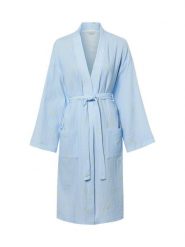 Marie Lund Szlafrok damski Kobiety Bawełna (100%) niebieski|biały|żółty wzorzysty, M. Białe szlafroki damskie Marie Lund, m, bez wzorów, z bawełny, bez ramiączek, bez kaptura. Za 299.95 zł.