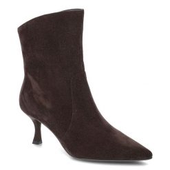 Brązowe Botki S.Barski Zamszowe Obuwie Damskie Na Obcasie Typu Kaczuszka. Brązowe kozaki damskie S.BARSKI, z zamszu, bez obcasa, na obcasie. Za 407.99 zł.