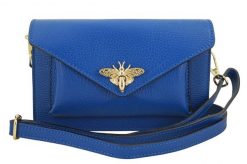 Listonoszka skórzana BARBERINI'S chabrowa 955-30. Niebieskie torebki shopper damskie Barberinis, bez wzorów, ze skóry, eleganckie, bez dodatków. Za 209.99 zł.